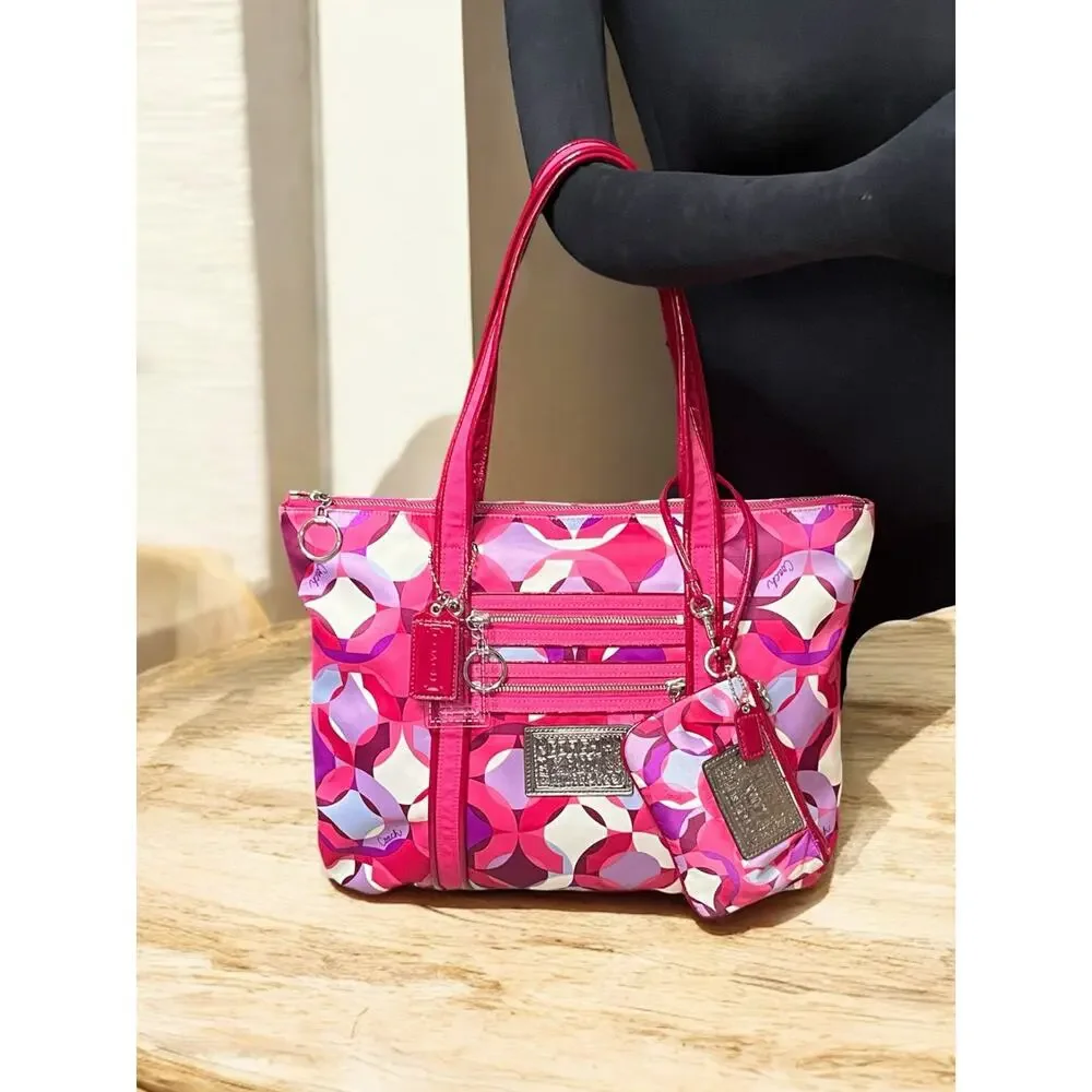 Y2K Coach 14747 Poppy Kaleidoscope Glam Tote/Crossbody/Wristlet Set